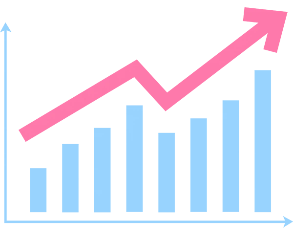 Simple line graph with upward trend labeled.png